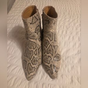 Snakeskin Patterned Ankle Boots